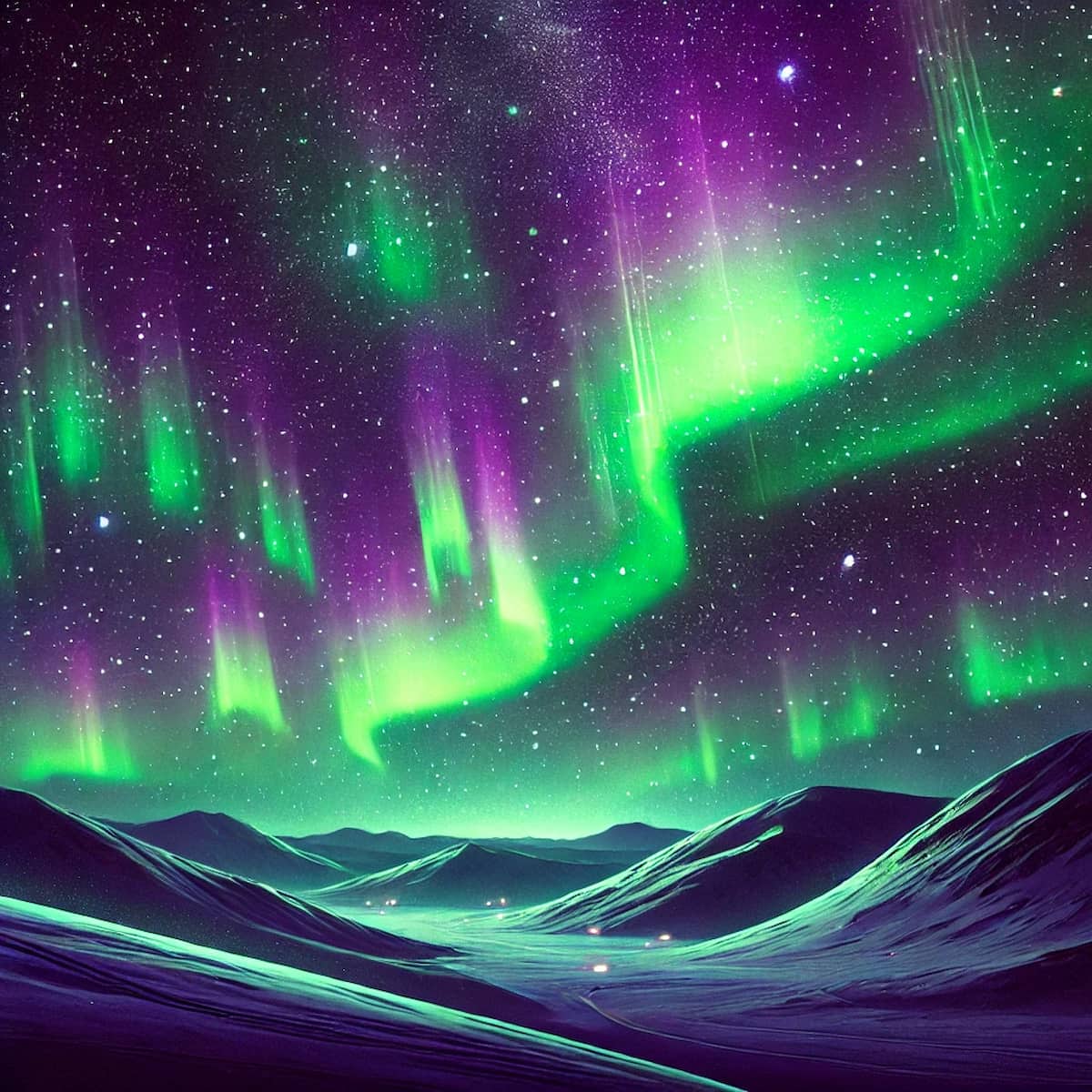 Mythological depiction or artwork inspired by the aurora borealis.