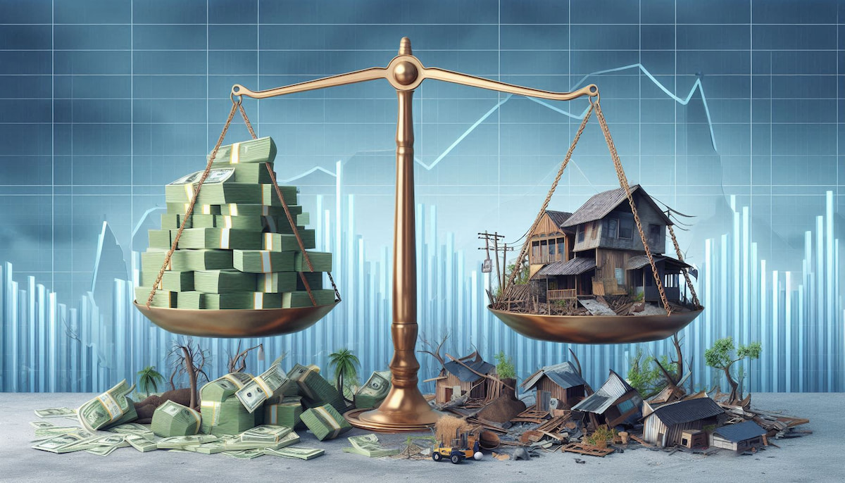 Chart or graphic illustrating rising economic losses from weather disasters.