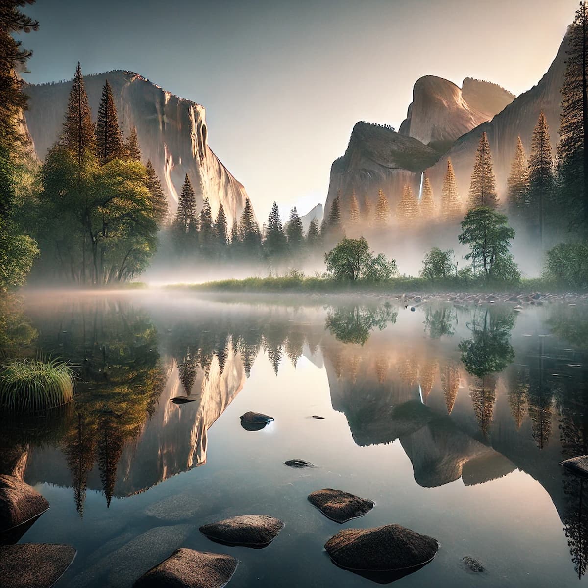 View of Yosemite Valley from a high vantage point like Glacier Point, showing its vastness.